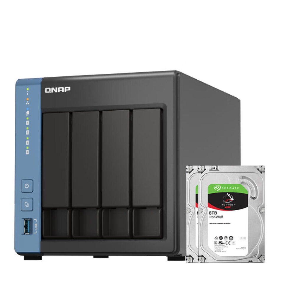 

Сетевое хранилище QNAP TS-416 4-дисковое с 2 дисками по 8Тб