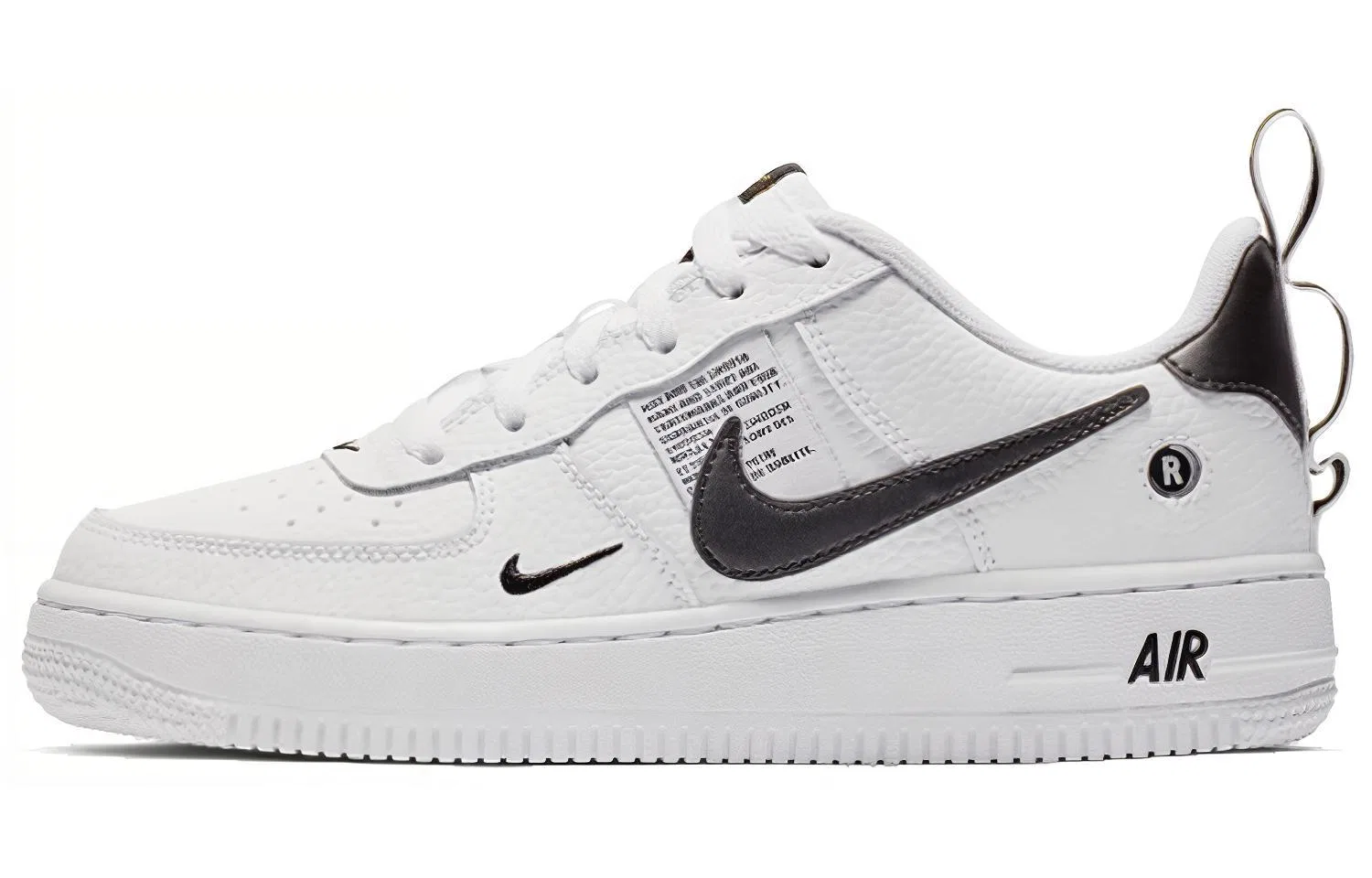 Детские кроссовки для скейтбординга с технологией Flyknit Air Force 1 Low Utility White Black Nike, White Black