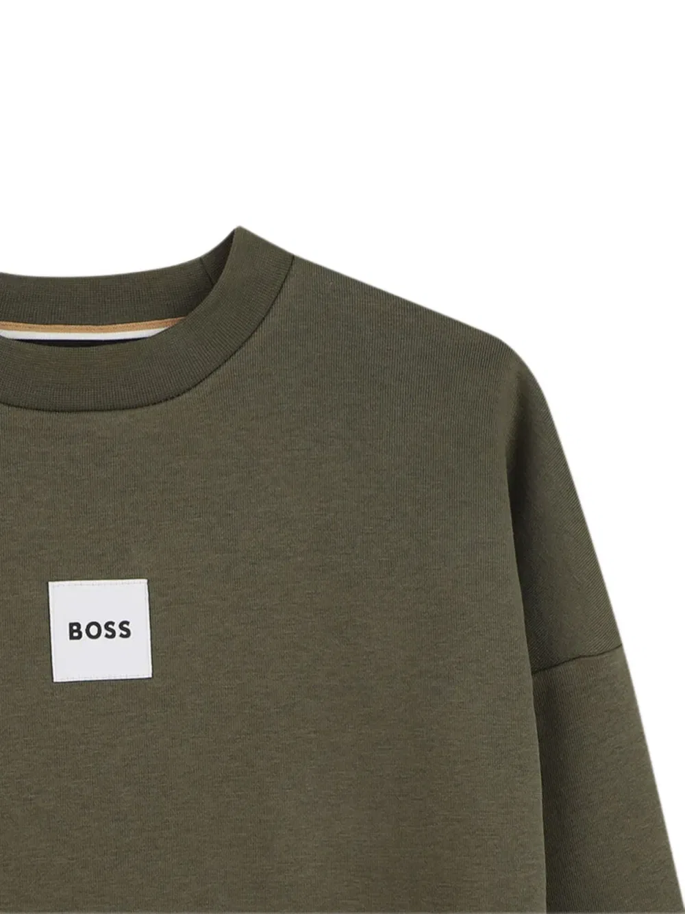 Свитшот с нашивкой-логотипом BOSS Kidswear, цвет Olive Green — фото 3