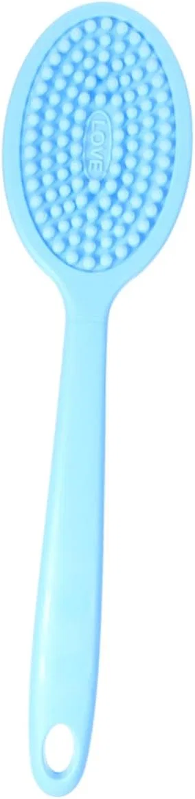 Силиконовая щетка для тела с длинной ручкой, Beatifufu, 34x8.5x4 см, Blue