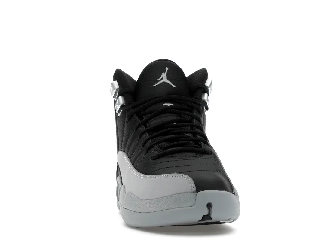 Детские кроссовки высокие с принтом Jordan 12 Retro Barons (GS) Jordan, Black/Wolf Grey-White — фото 2