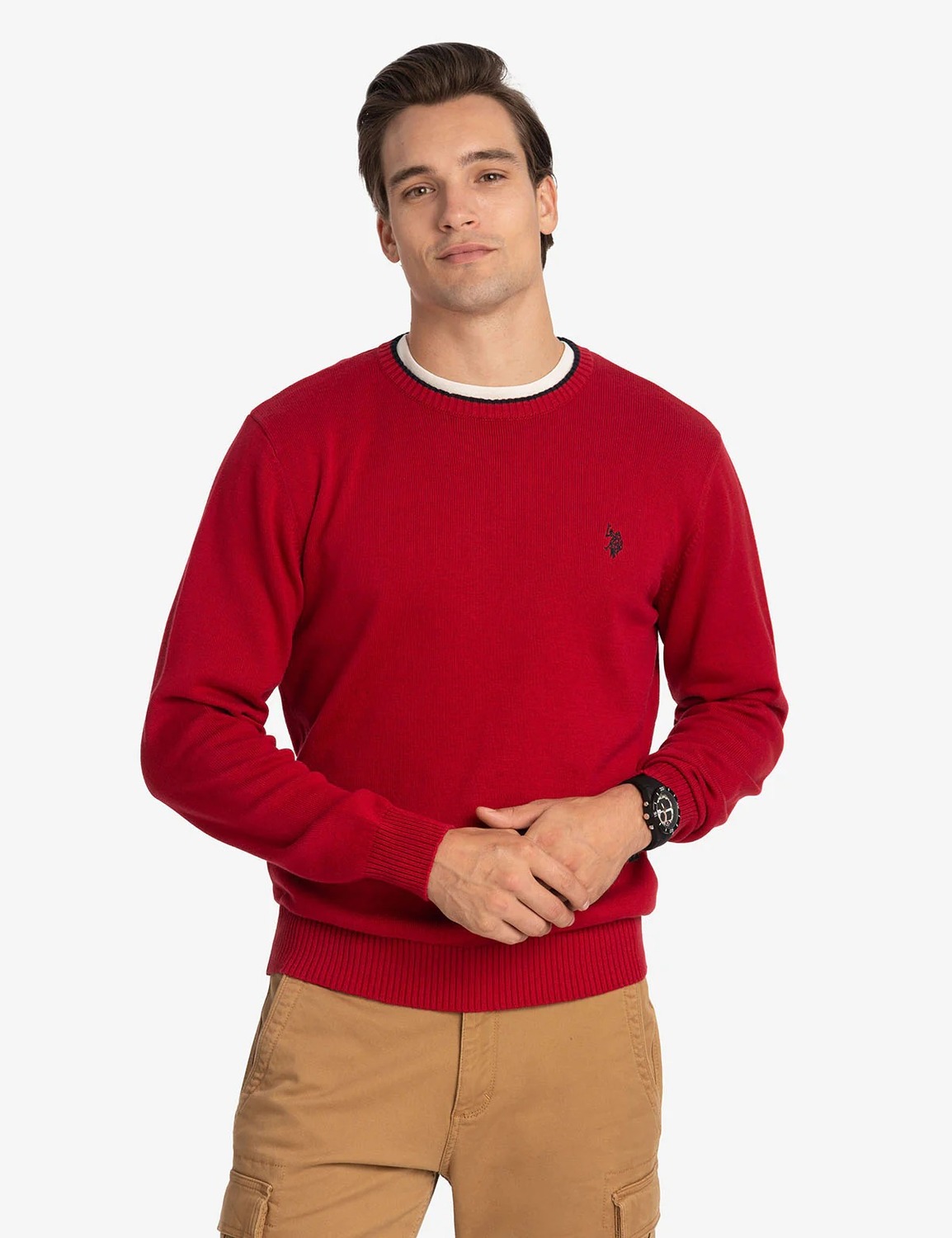

Свитер U.S. Polo Assn. Solid Crew Neck, красный