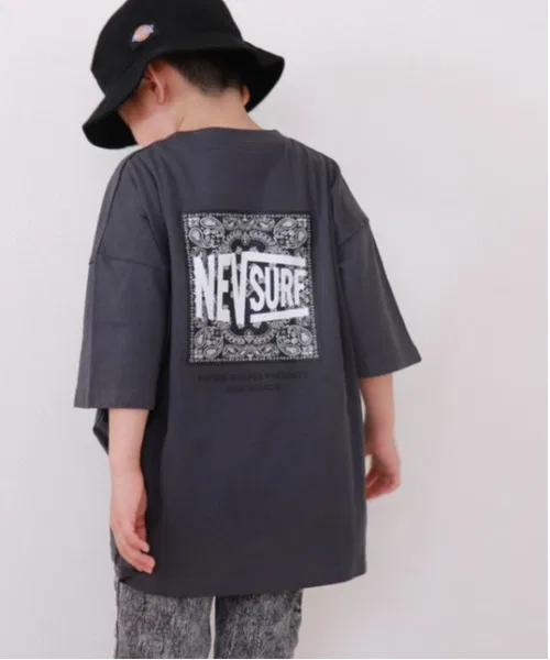 Детская футболка с принтом Oversize T-Shirt NEVSURF FUNALIVE, Navy — фото 4