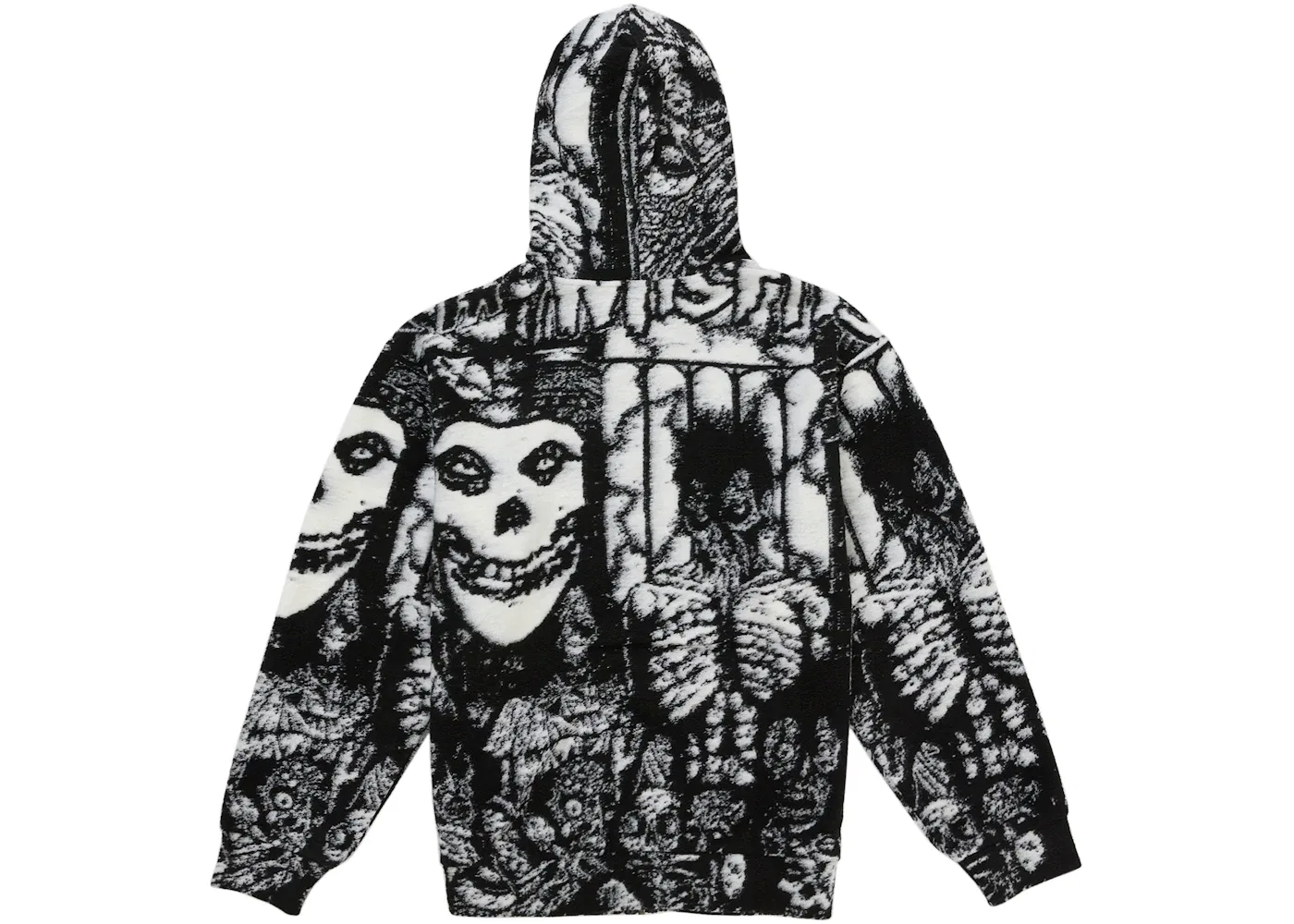 Мужской свитер на молнии с капюшоном с принтом The Misfits Zip Up Hooded Supreme, черный — фото 2