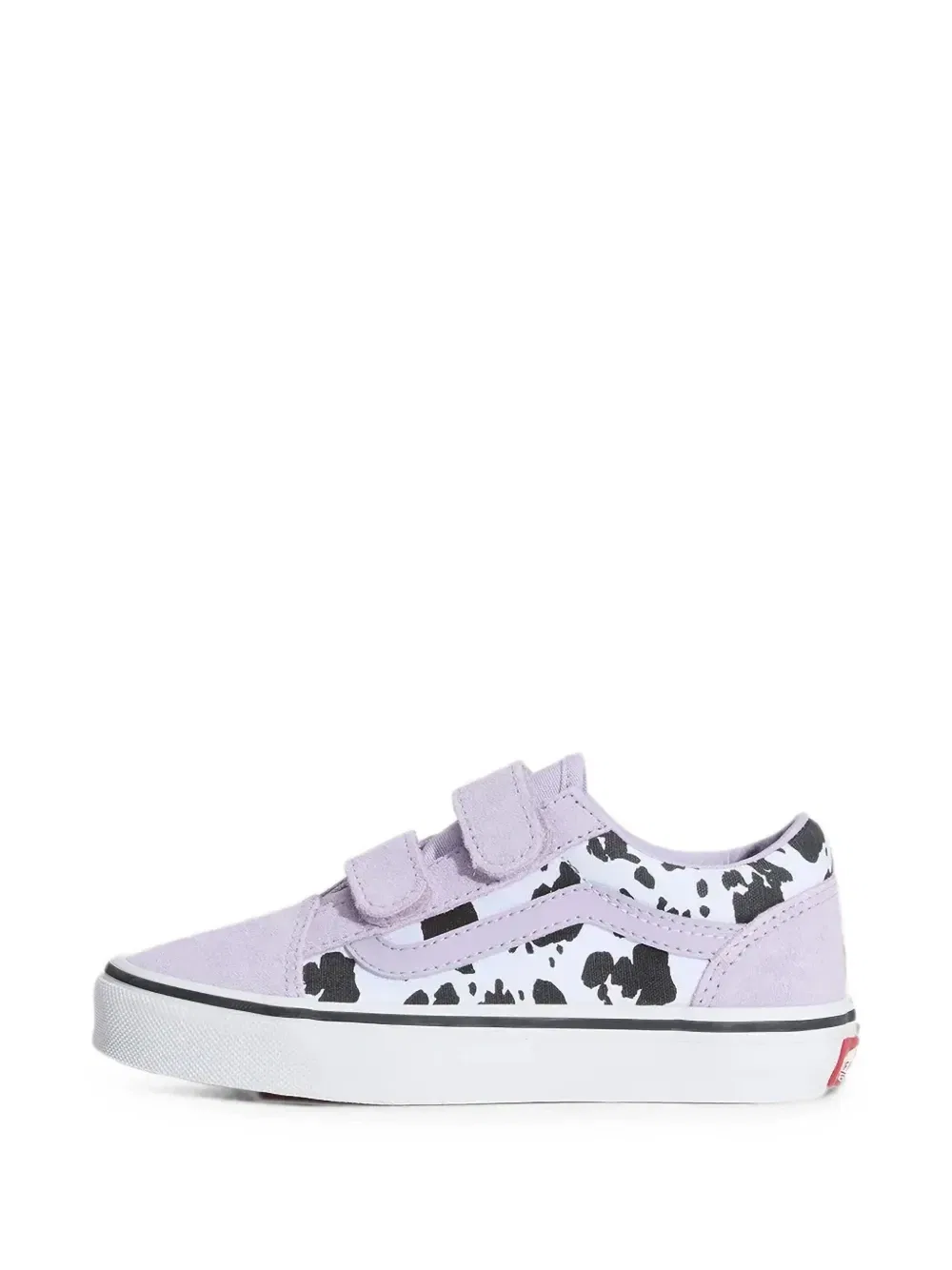 Кроссовки Old Skool V с коровьим принтом и ремешками на липучках Vans Kids, фиолетовый