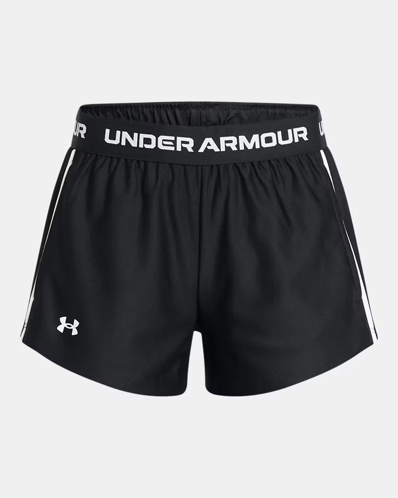 Детские шорты быстросохнущие из переработанного полиэстера UA Tech Play Up UnderArmour, Black/White — фото 4