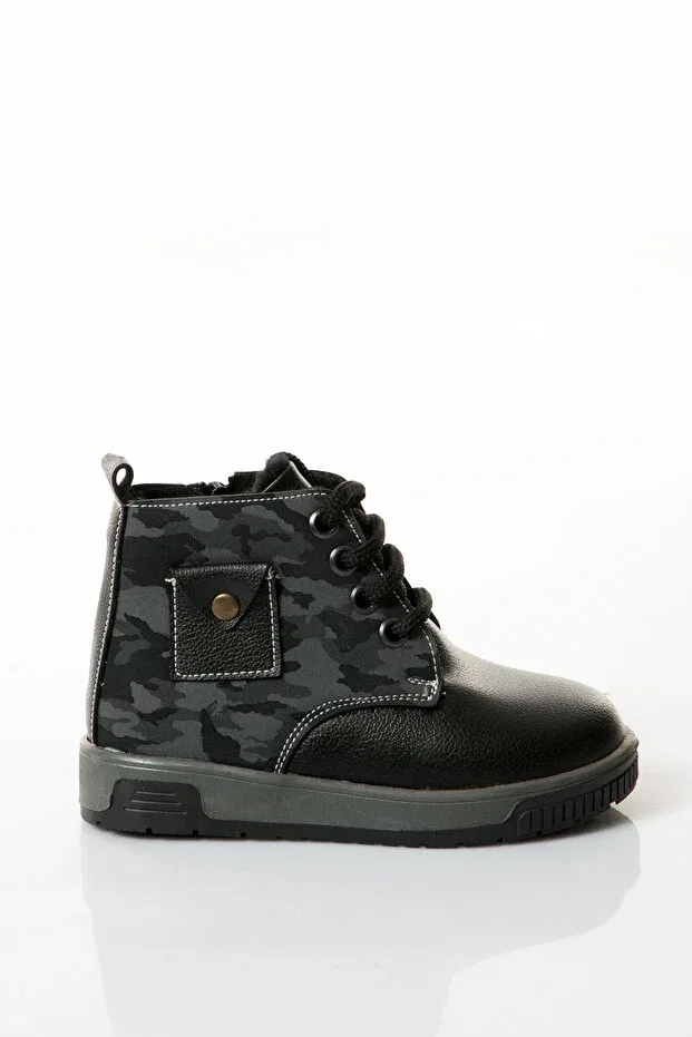 Детские ботинки для девочек на шнуровке Shoes Time, Black