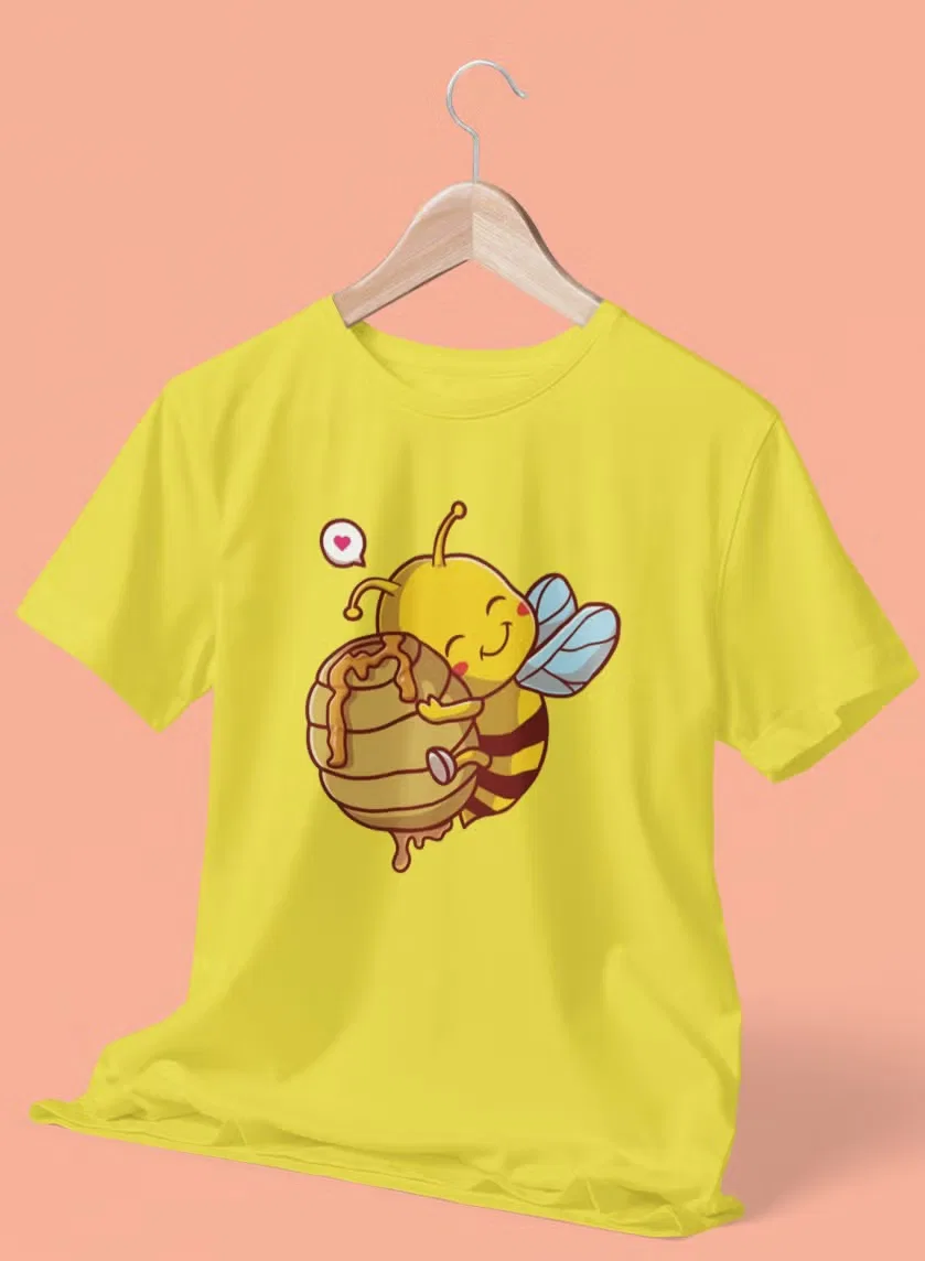 Футболка детская с коротким рукавом Cute-Bee-Honey Zoom, желтый