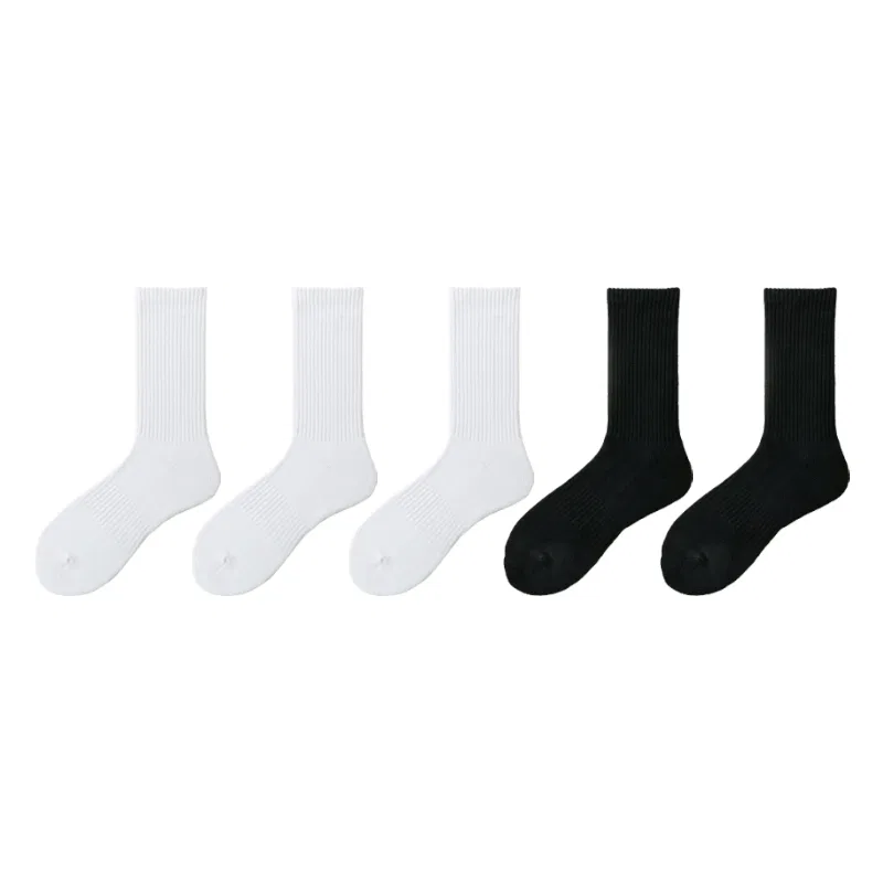 Детские носки до колена, комплект из 5 пар, MADALLO, 3 White+2 Black