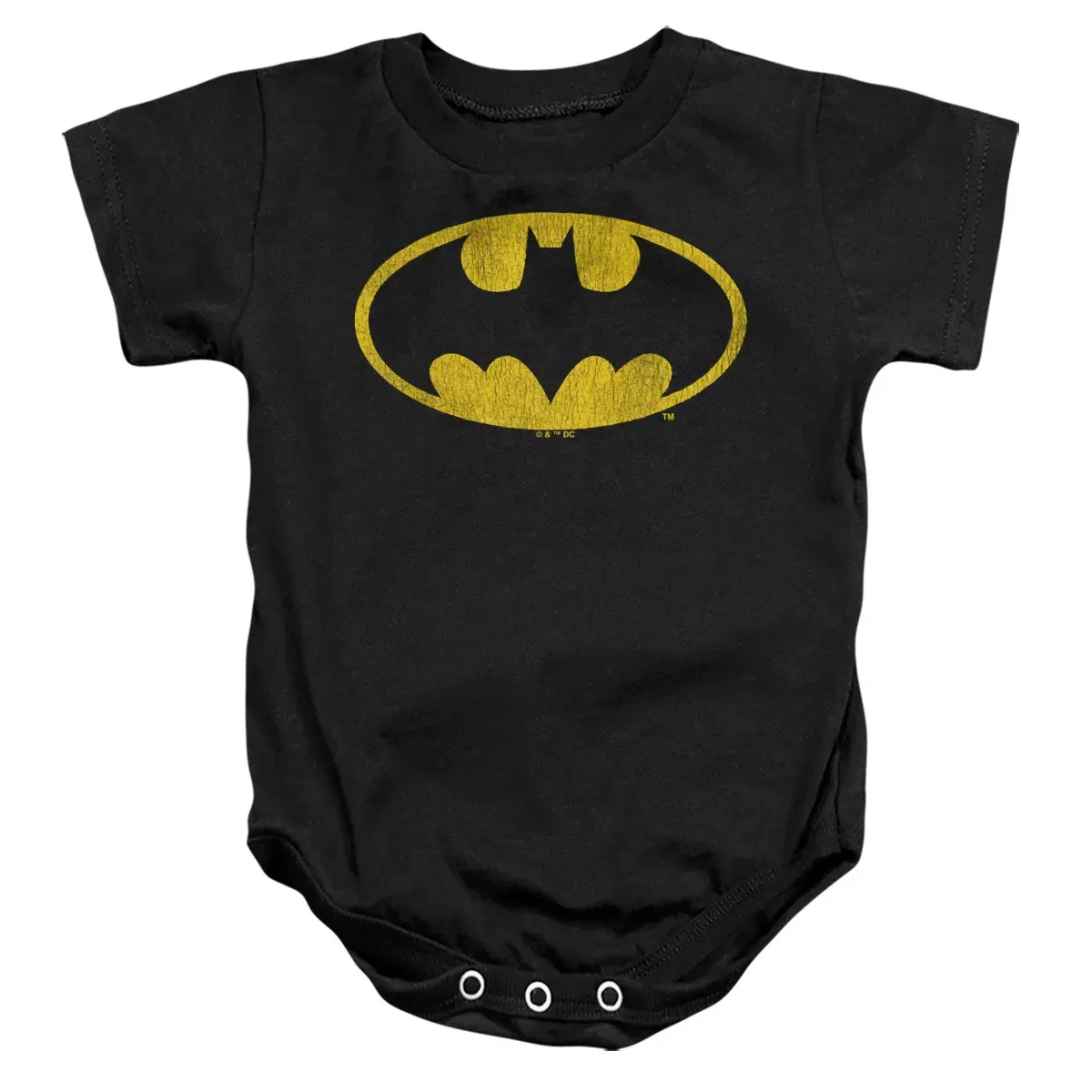Детское боди для мальчиков с принтом Batman Distressed Logo, Batman, Black