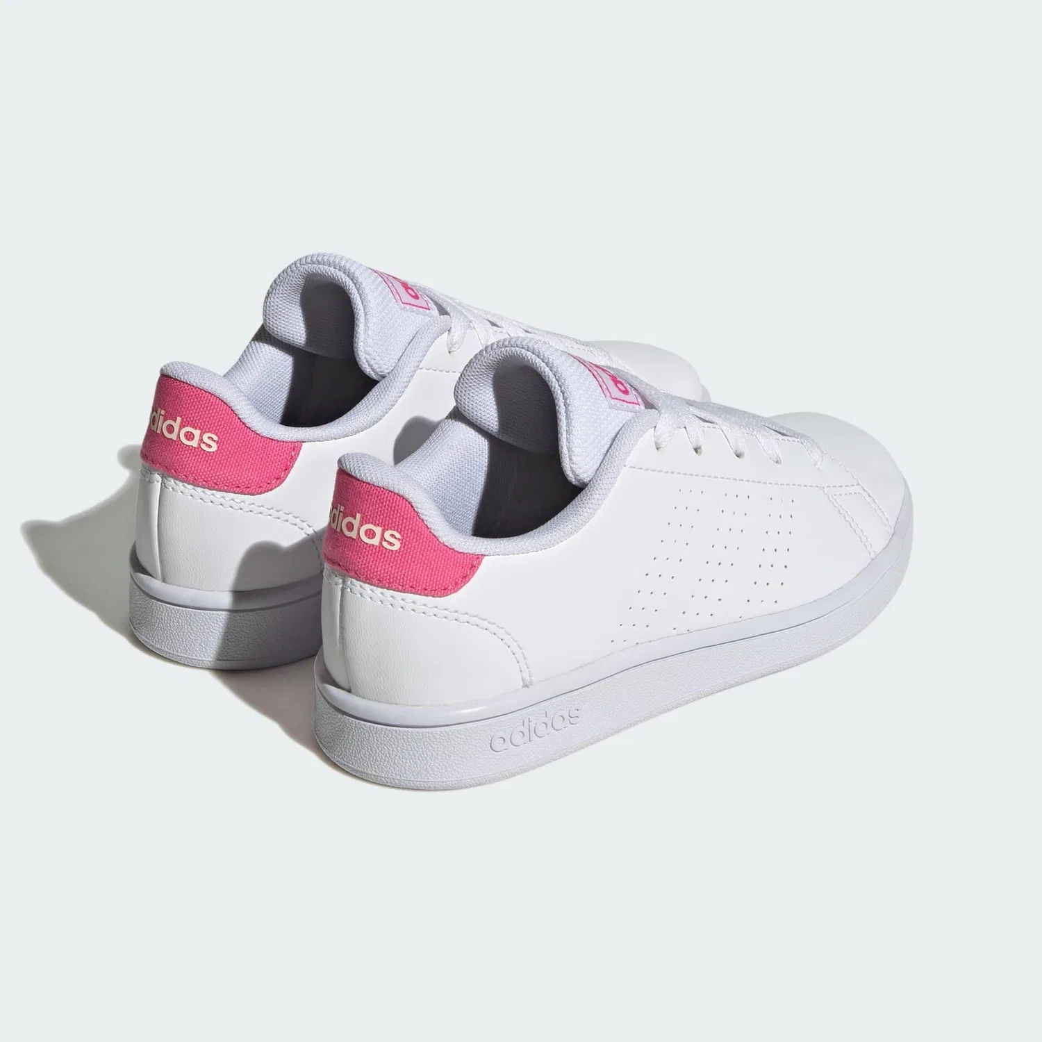 Детские спортивные кроссовки с закрытым носком Advantage K Adidas, Ftwr White Real Pink Core Black — фото 4