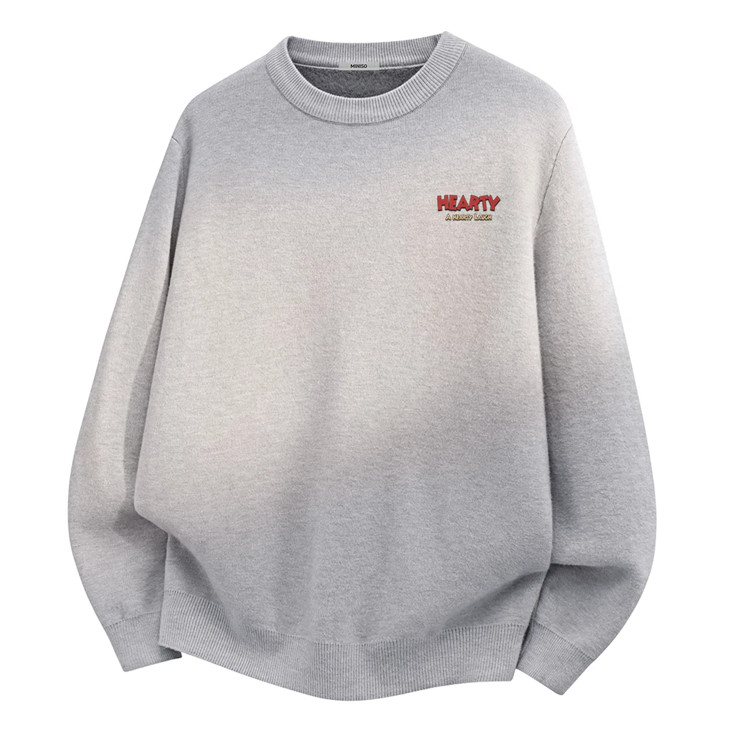 Детский свитер с надписью MINISO, Light Gray (B Hearty Chest Logo)