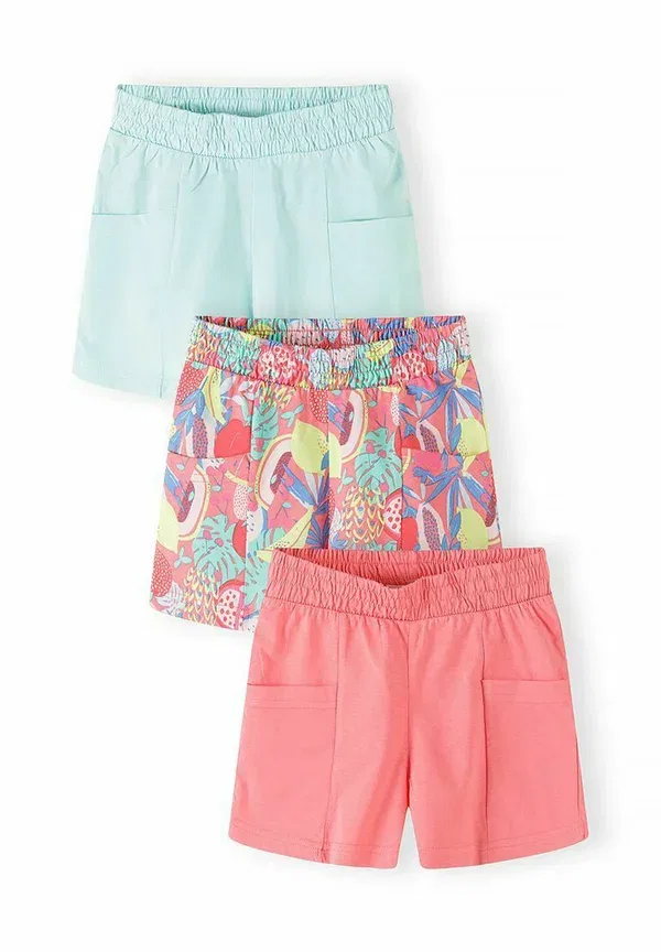 Комплект из 3 шорт с принтом Shorts Minoti turquoise/coral/multicolour, бирюзовый/мультиколор