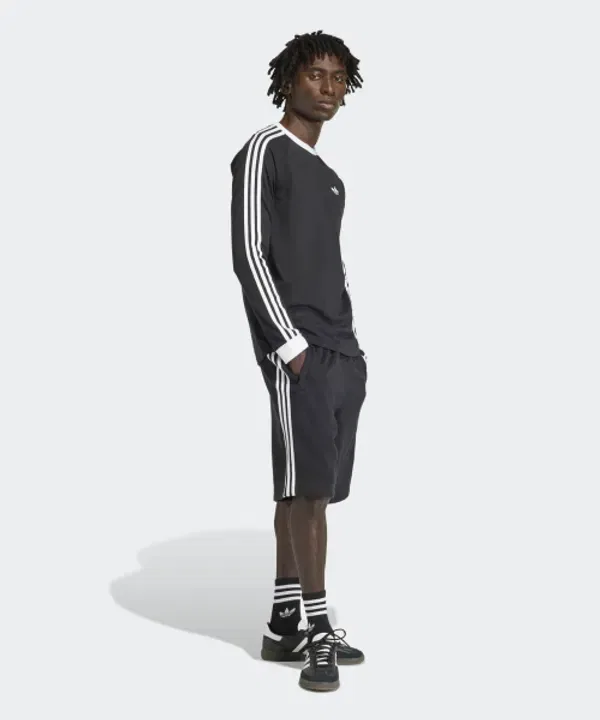 Футболка с длинным рукавом с 3 полосками, Adidas, черный — фото 4