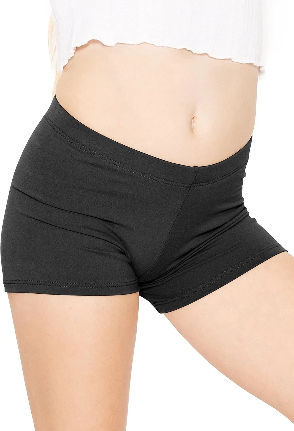 STRETCH IS COMFORT Детские шорты из эластичного хлопка для девочек, черный