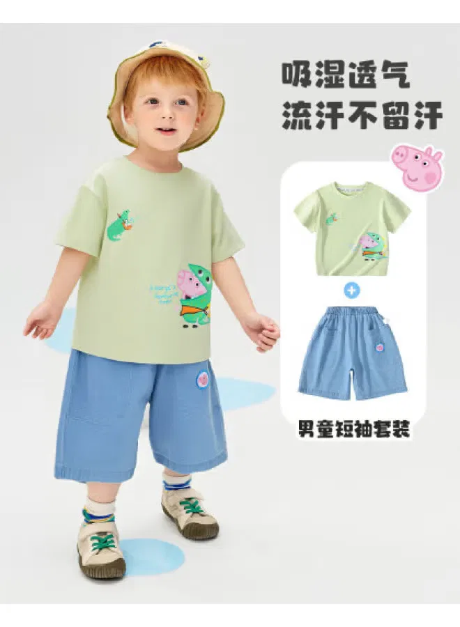 Комплект летний легкий дышащий для мальчиков Peppa Pig, изумрудный