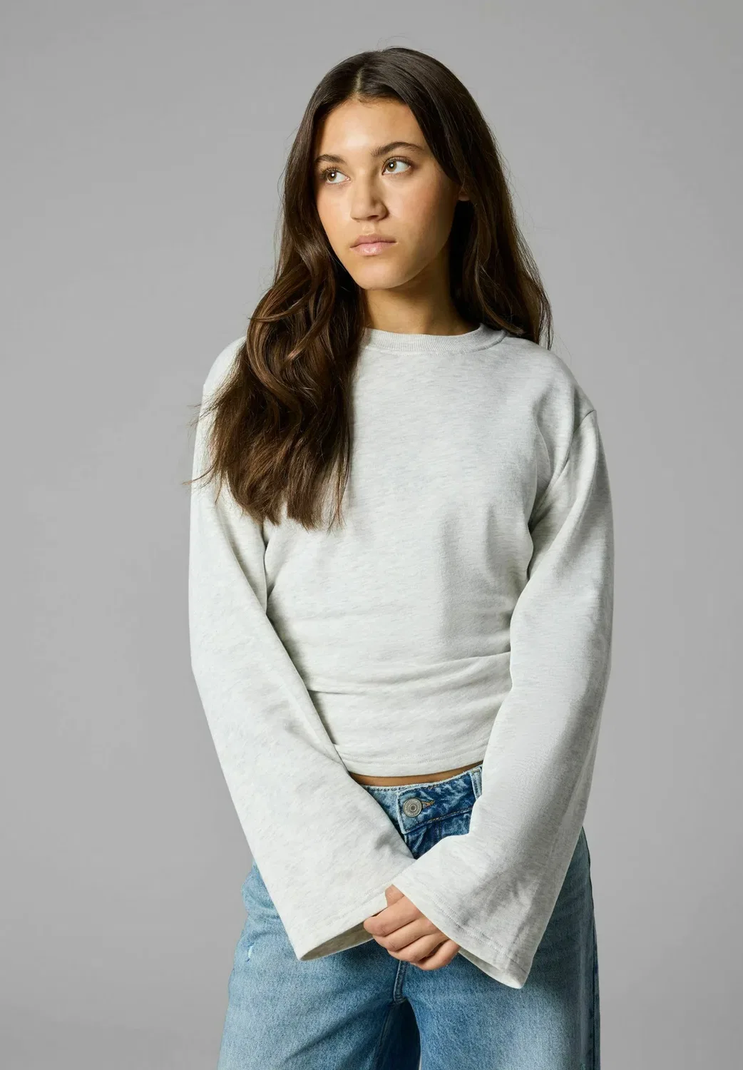 Укороченная толстовка - толстовка Lmtd, Light Grey Melange — фото 2