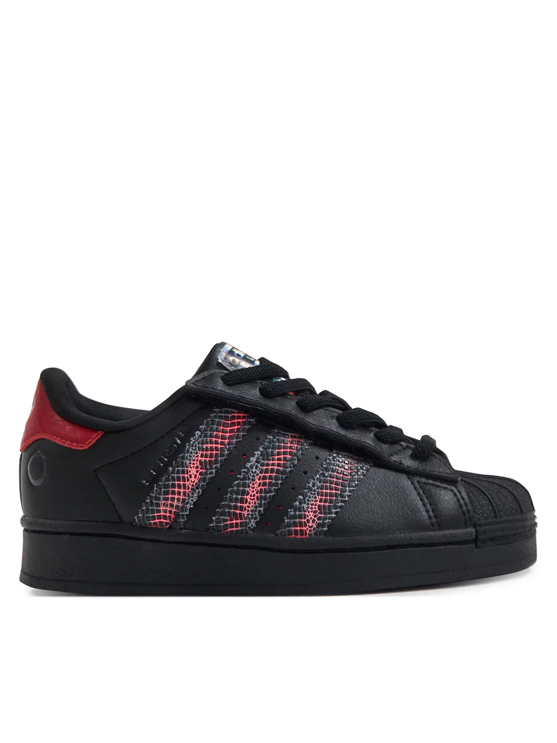 Кроссовки для мальчика Superstar Led Lights Comfort Closure Elastic Lace Shoes Adidas, черный — фото 4