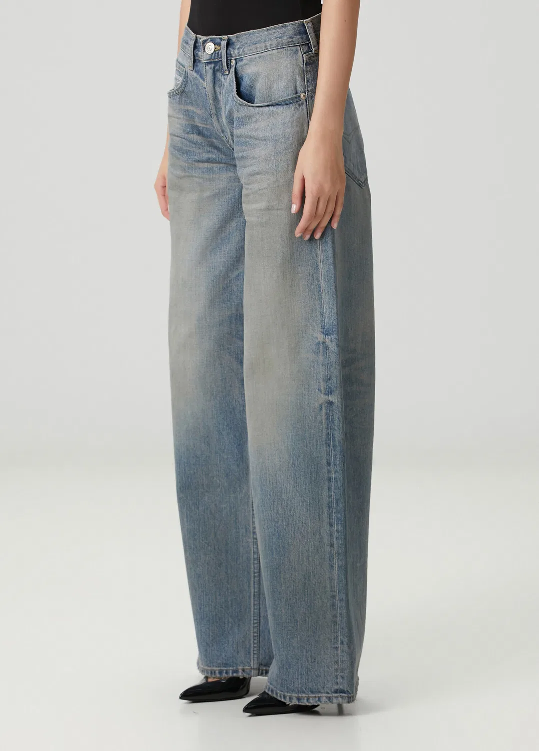 Джинсы wide leg Balenciaga, mavi — фото 2