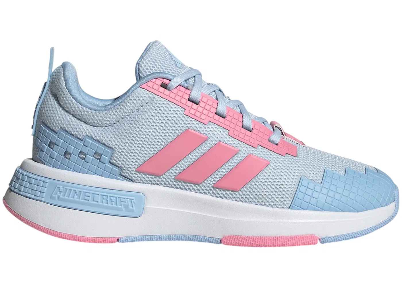 Детские кроссовки Lifestyle с принтом Minecraft Adidas Pro, Crystal Sky/Bliss Pink/Glow Blue
