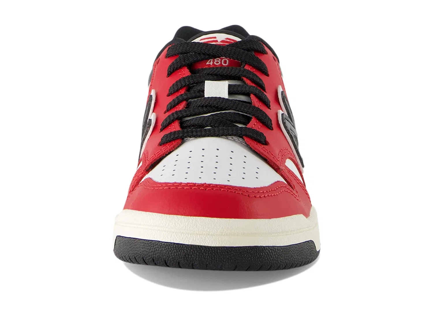 Детские кроссовки для мальчиков кожаные 480 V1 Lace-up Sneaker New Balance, Red White — фото 2