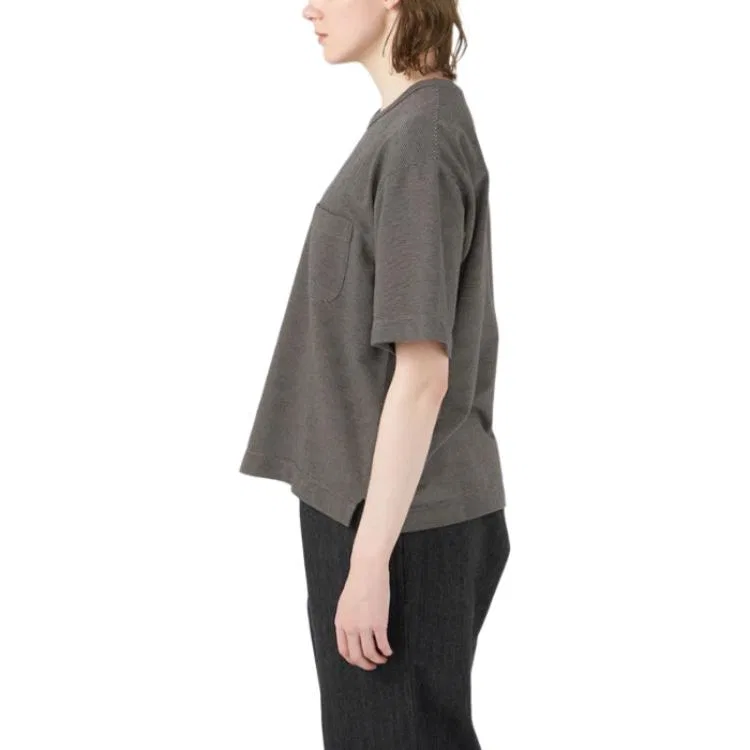 Детская футболка с принтом Micro Stripe Pocket Tee Nanamica — фото 3