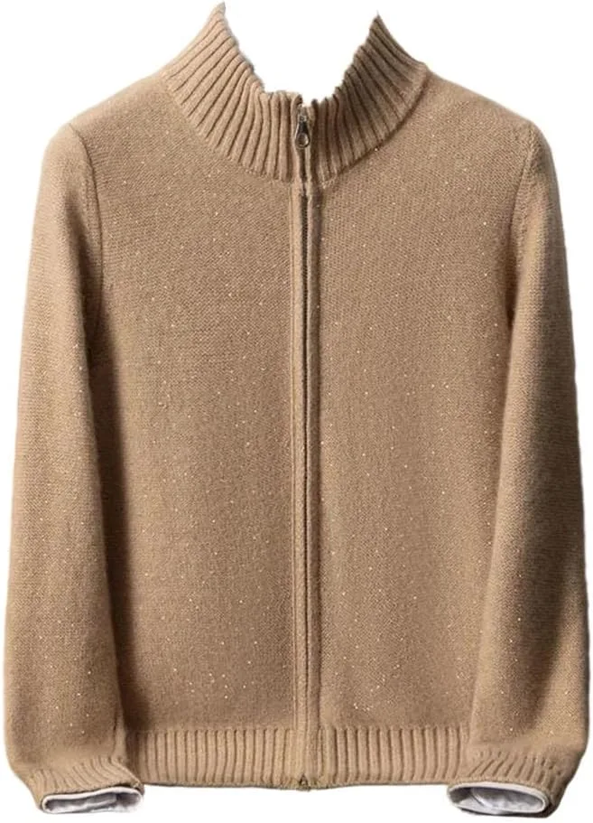 

Мужской кардиган с молнией и воротником-стойкой, кашемировый свитер