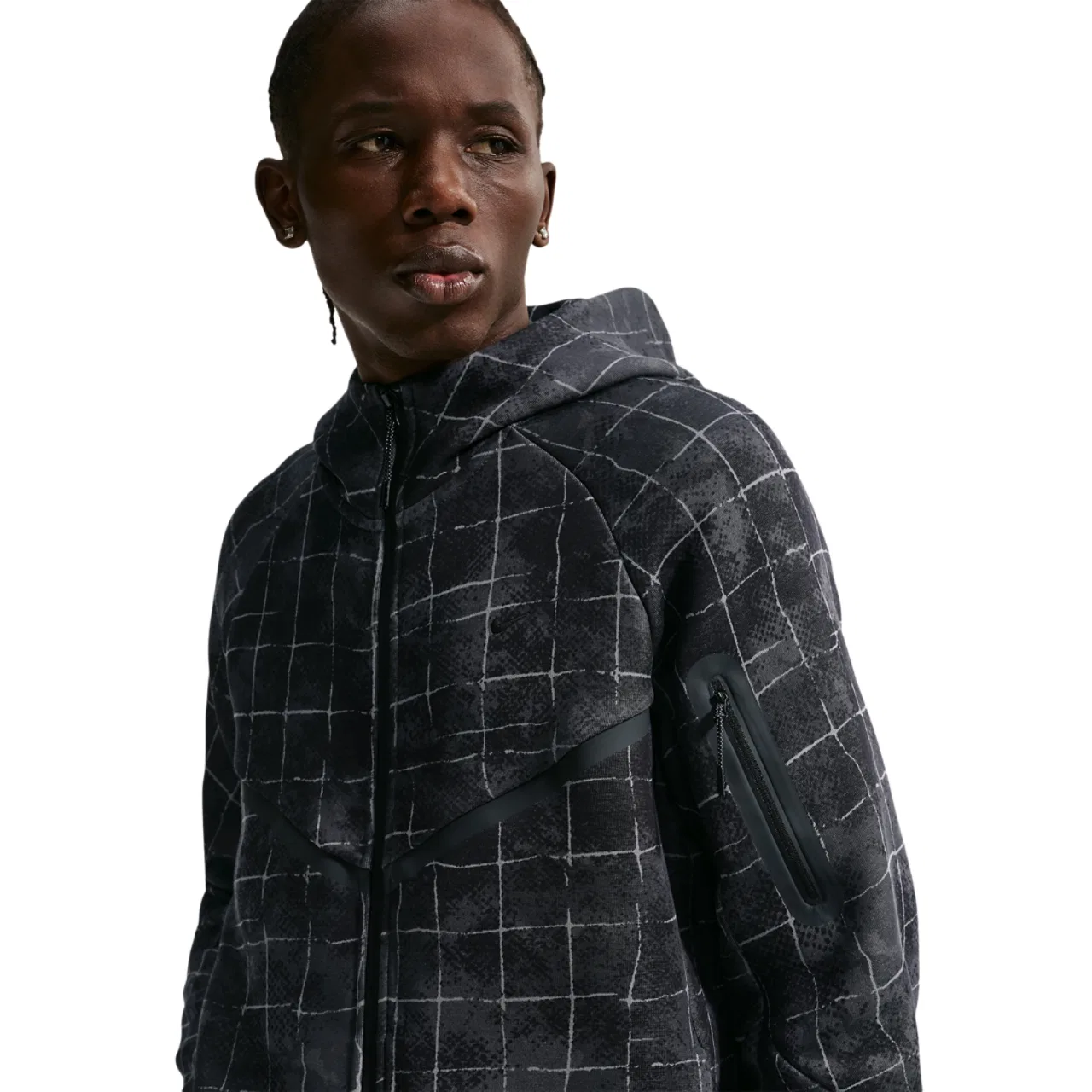 Мужская куртка Tech Fleece Full Zip Windrunner Nike, цвет Black/Iron Grey — фото 3