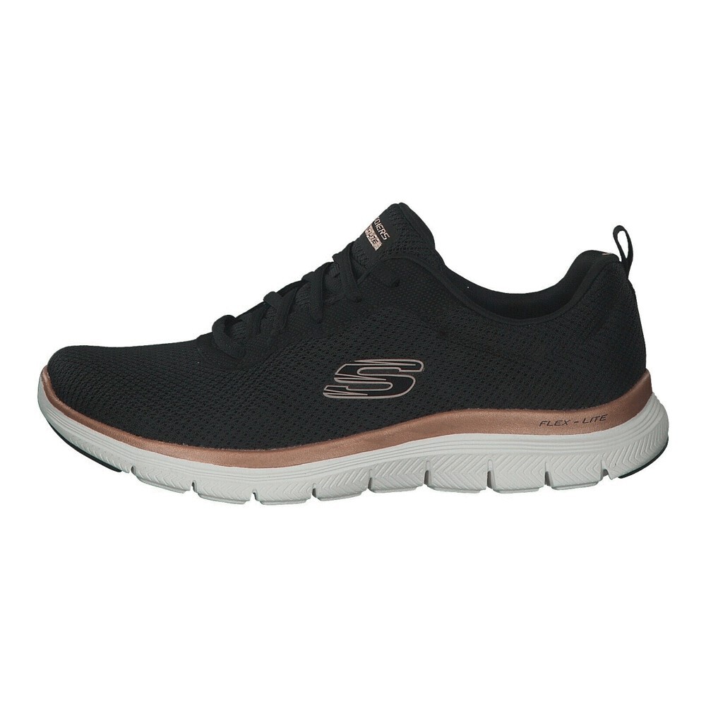 

Кроссовки Skechers Sport Flex Appeal 4.0, black mesh / rose gold trim, Черный, Кроссовки Skechers Sport Flex Appeal 4.0, black mesh / rose gold trim