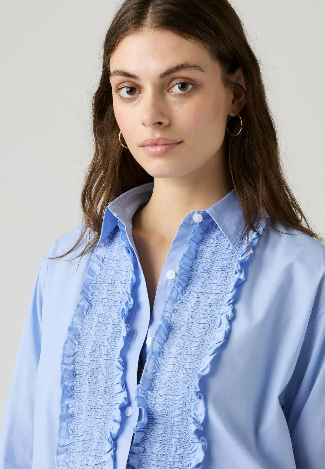 Рубашка-Смокинг Harlie bf с рюшами, Serenity b - блузка на пуговицах Levi'S, Serenity Blue - Blues — фото 3