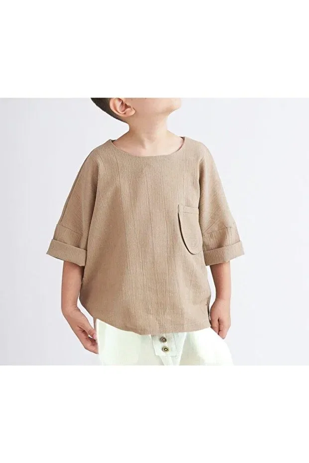 Детская рубашка для мальчиков с длинным рукавом Catz Kids, Taupe