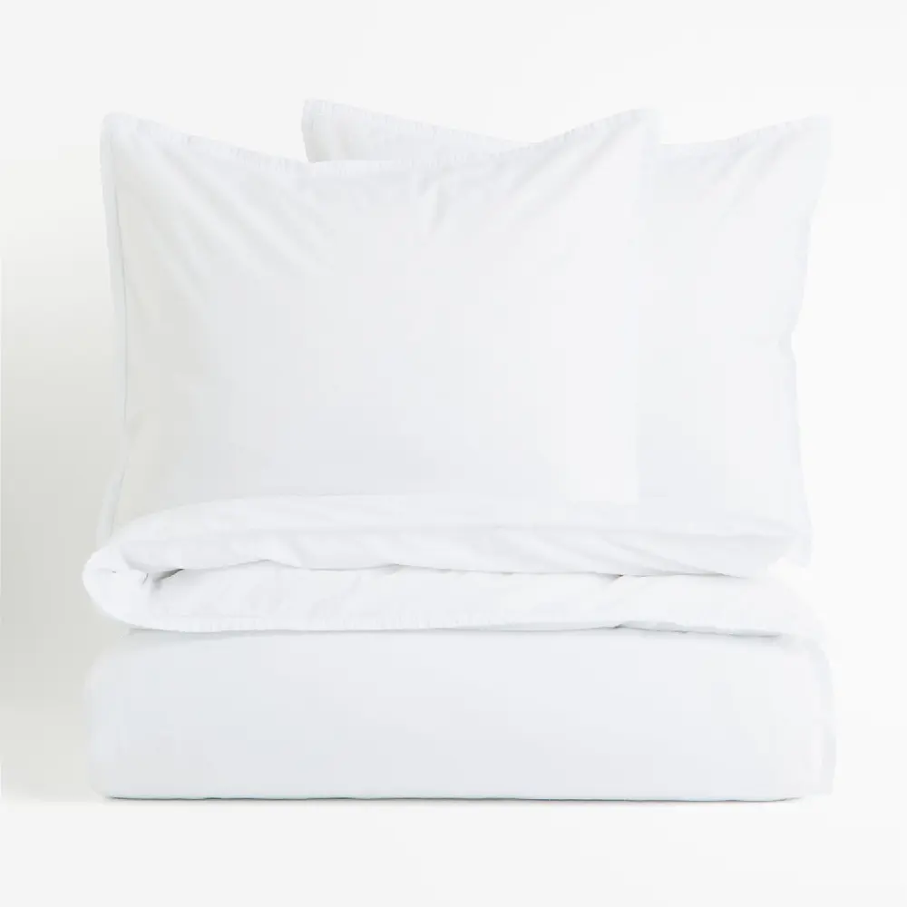 

Комплект двуспального постельного белья H&M Home Washed Cotton, белый
