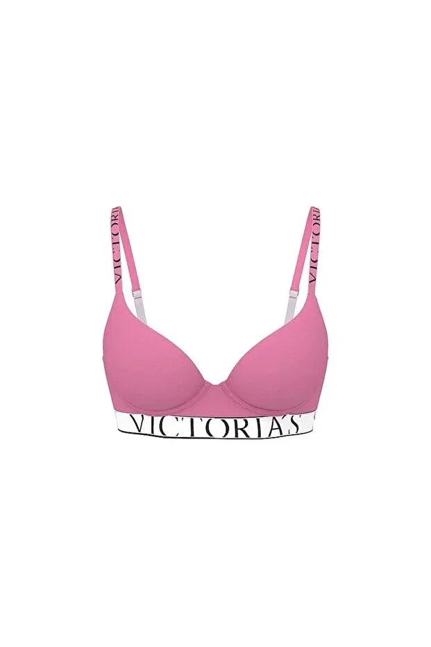 Женский бюстгальтер с бретельками-спагетти The coolbra lightly padded demi bra Victoria'S Secret, Powder Pink — фото 3