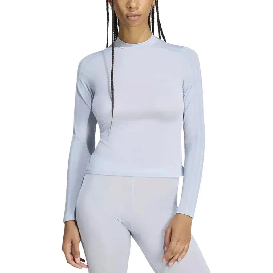 Женская футболка Jennie Sheer Long Sleeve T-Shirt Asia Sizing 'Wonder Blue' adidas, Wonder Blue — фото 2