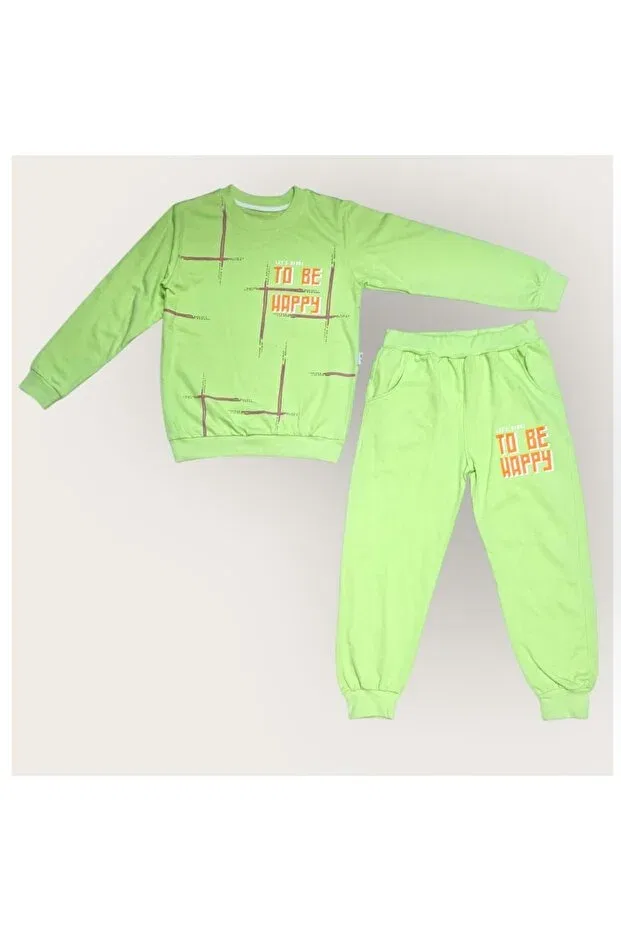 Детский спортивный костюм с принтом To Be Happy Motif Mnk Baby&Kids, Green