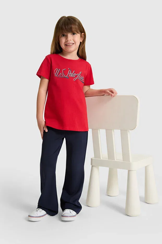 Детская футболка для девочек хлопковое U.S. Polo Assn., Basic Red — фото 4