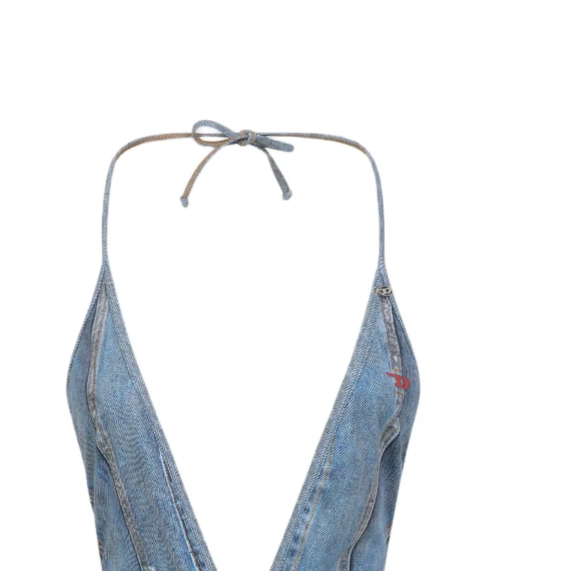 Женский цельный купальник с цветочным принтом, DIESEL, Denim Blue — фото 4