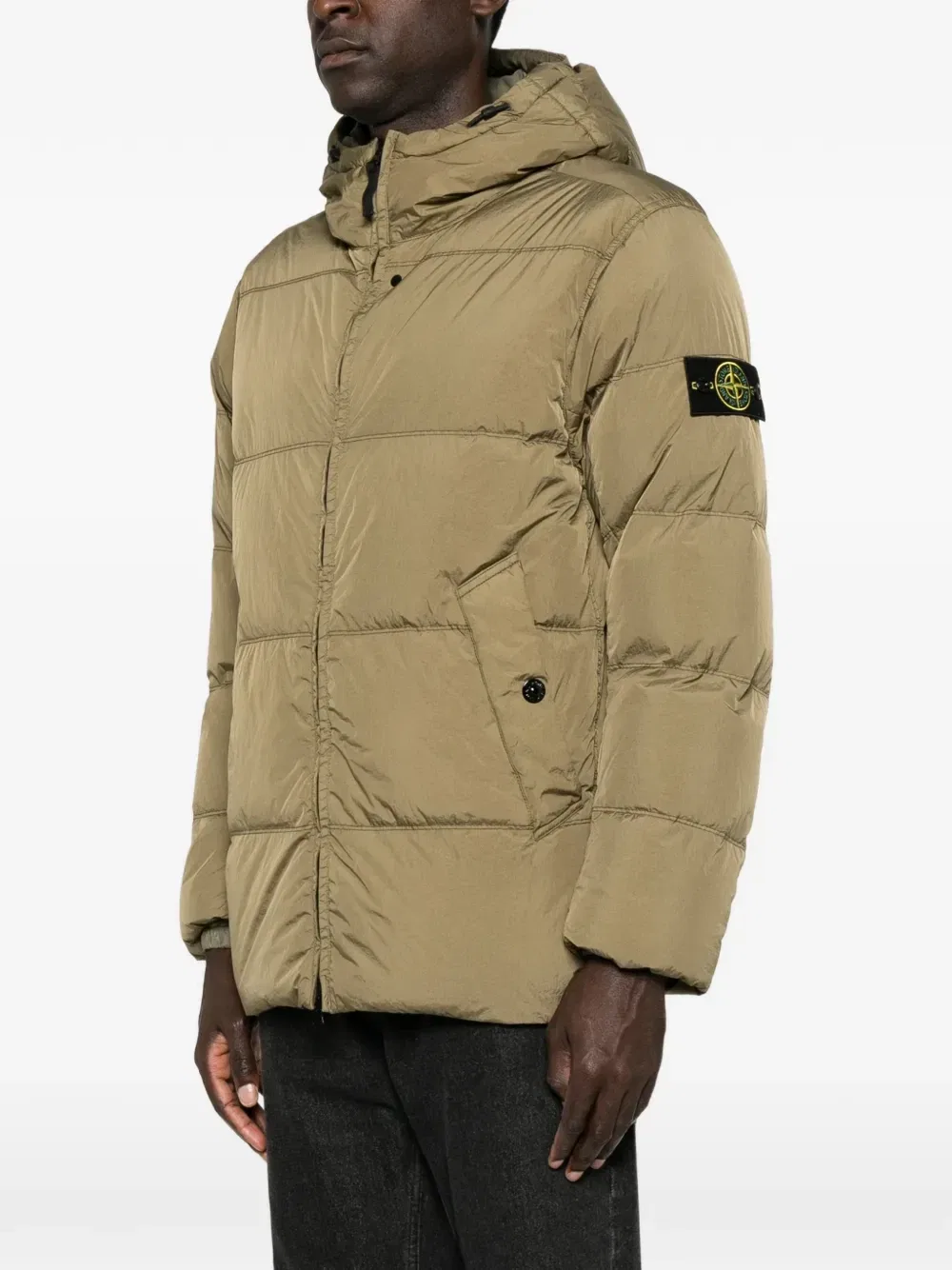 Дутая куртка Stone Island, зеленый — фото 3