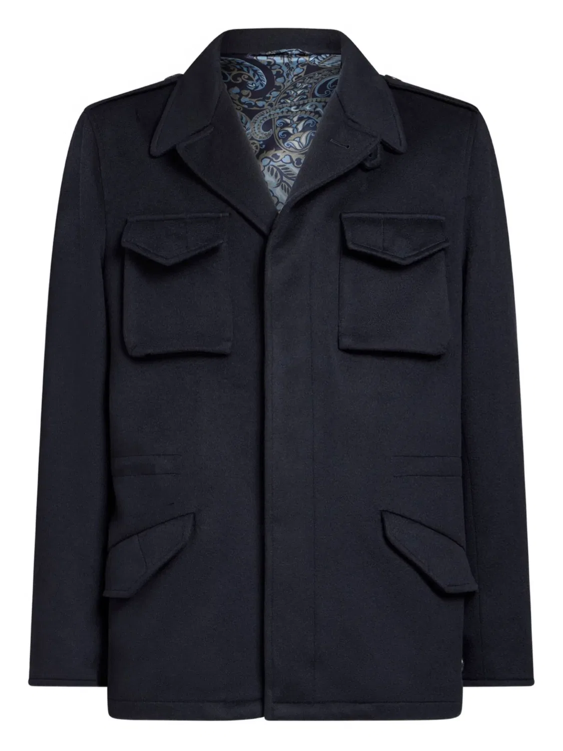 Куртка из кашемира с карманами ETRO, синий