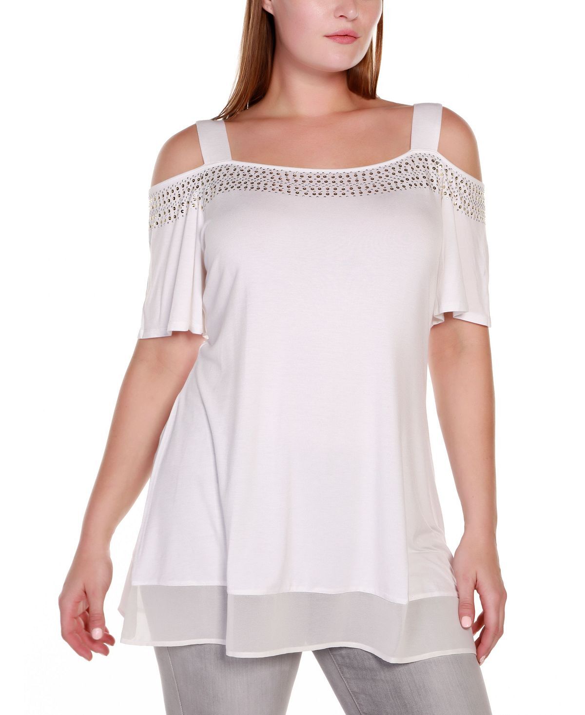 

Плюс размер топ с открытыми плечами Belldini, белый