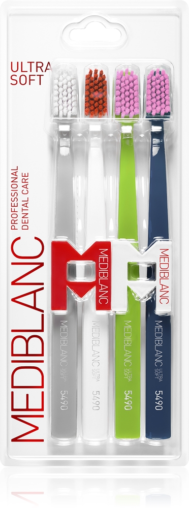 

5490 ультрамягких зубных щеток ультрамягкие Mediblanc, 4 шт