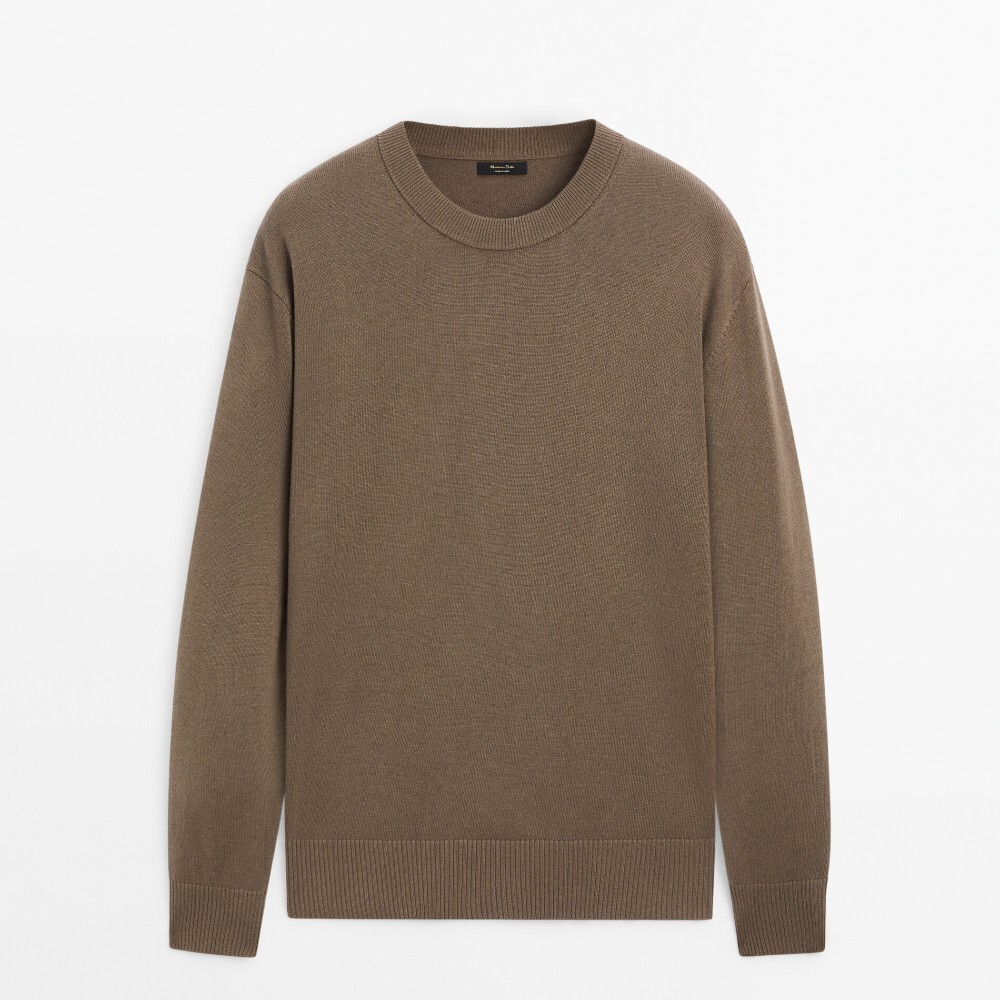 

Свитер Massimo Dutti Crew Neck Wool, светло-коричневый