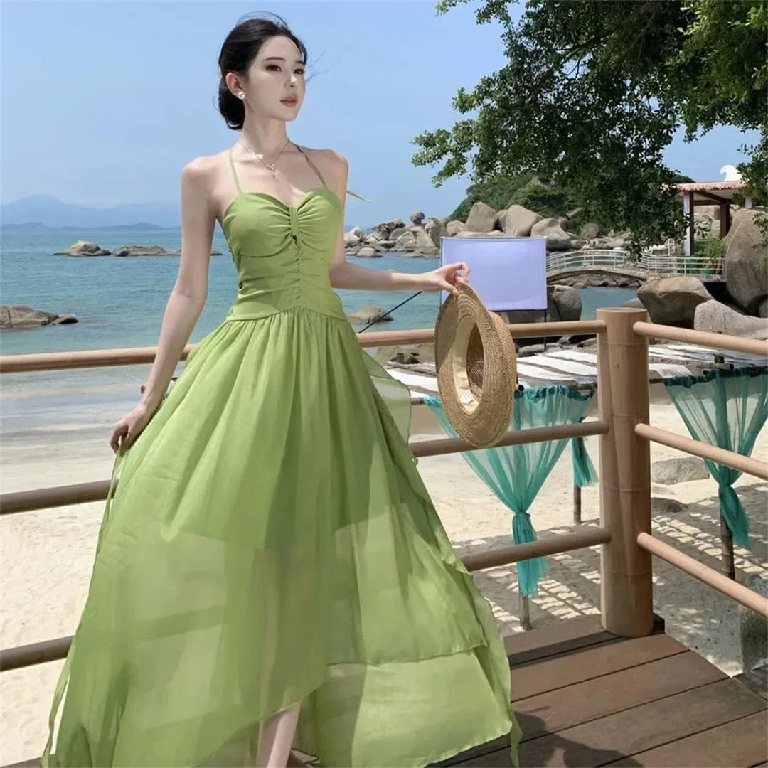 Женское повседневное платье-рубашка с запахом Vacation Long Dress, Jade — фото 3
