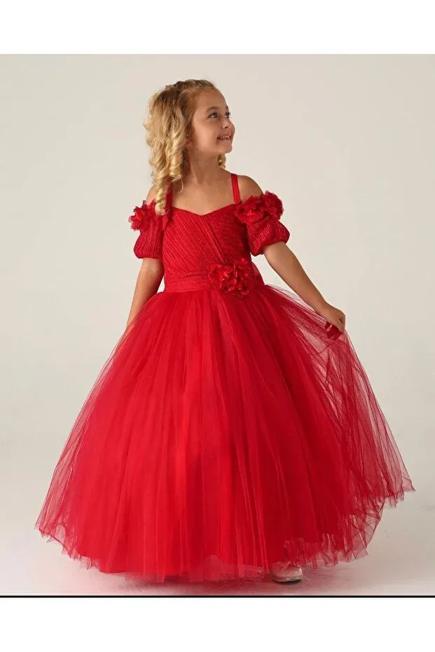 Детское платье для девочек кружевное Lisakids, Red