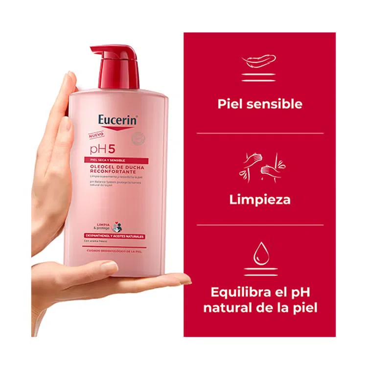 Гель для душа успокаивающий с декспантенолом и маслами EUCERIN, 1000 мл — фото 3