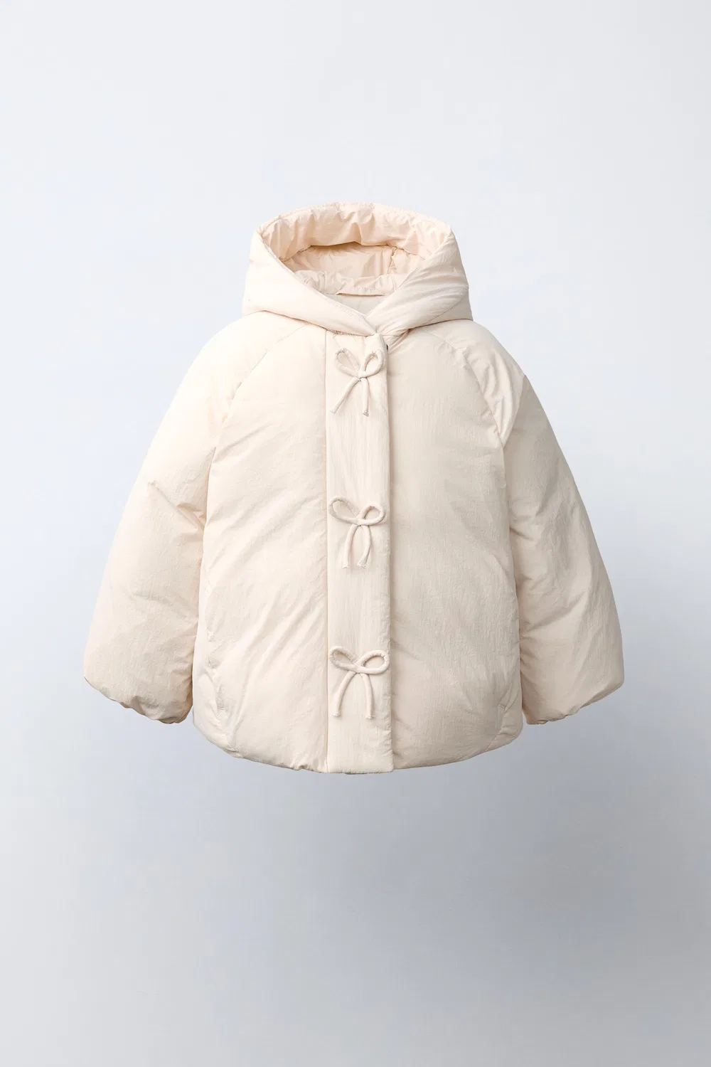 Водоотталкивающая пуховая куртка с дугой ZARA, Ecru