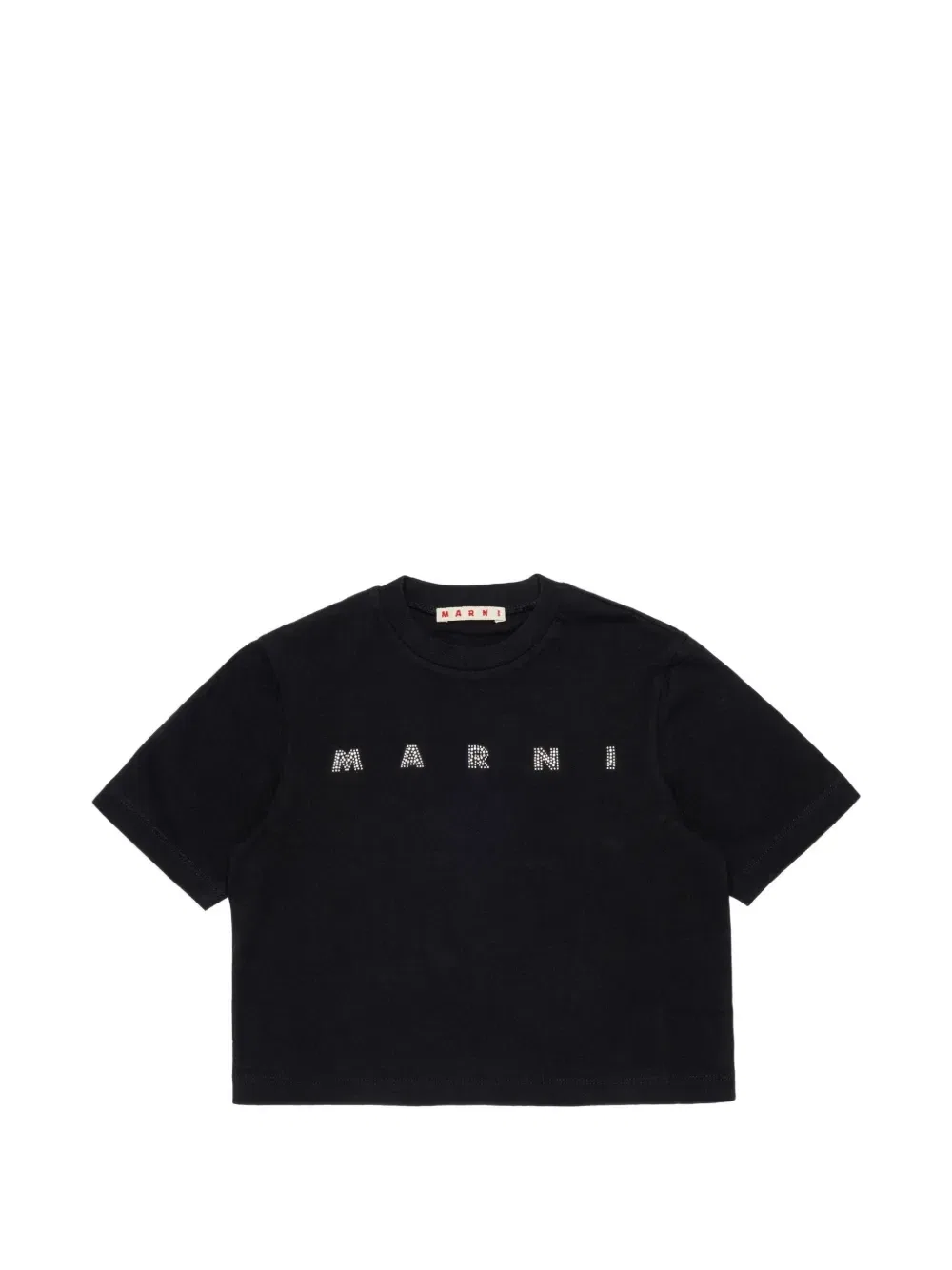 Укороченная футболка с логотипом Marni Kids, черный