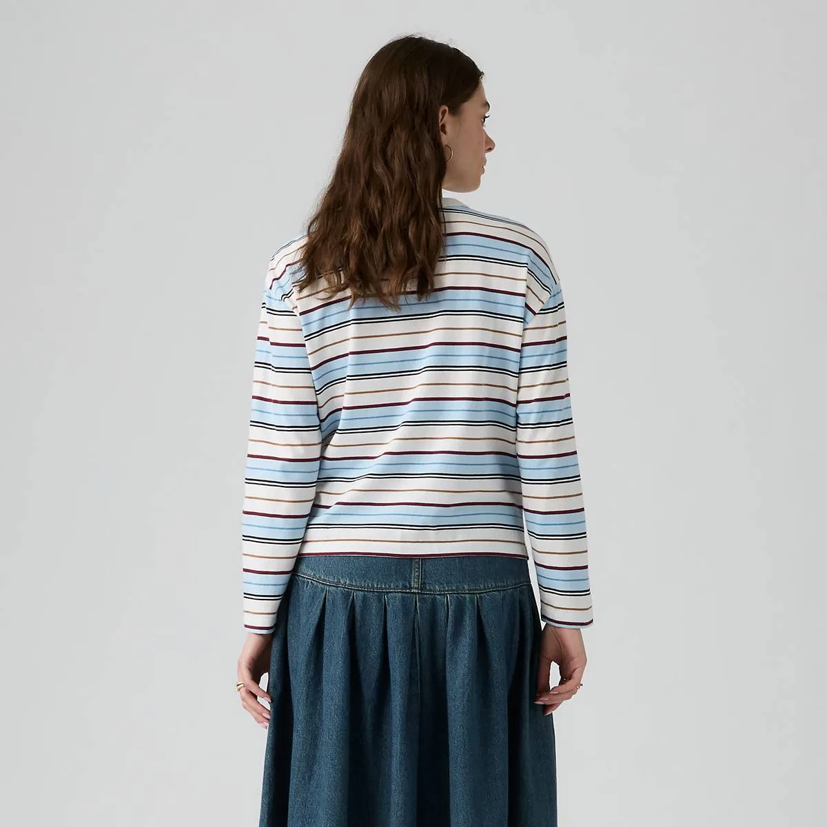 Винтажная футболка с длинными рукавами Levi's, Wednesday Stripe Egret - Multi-Color — фото 4