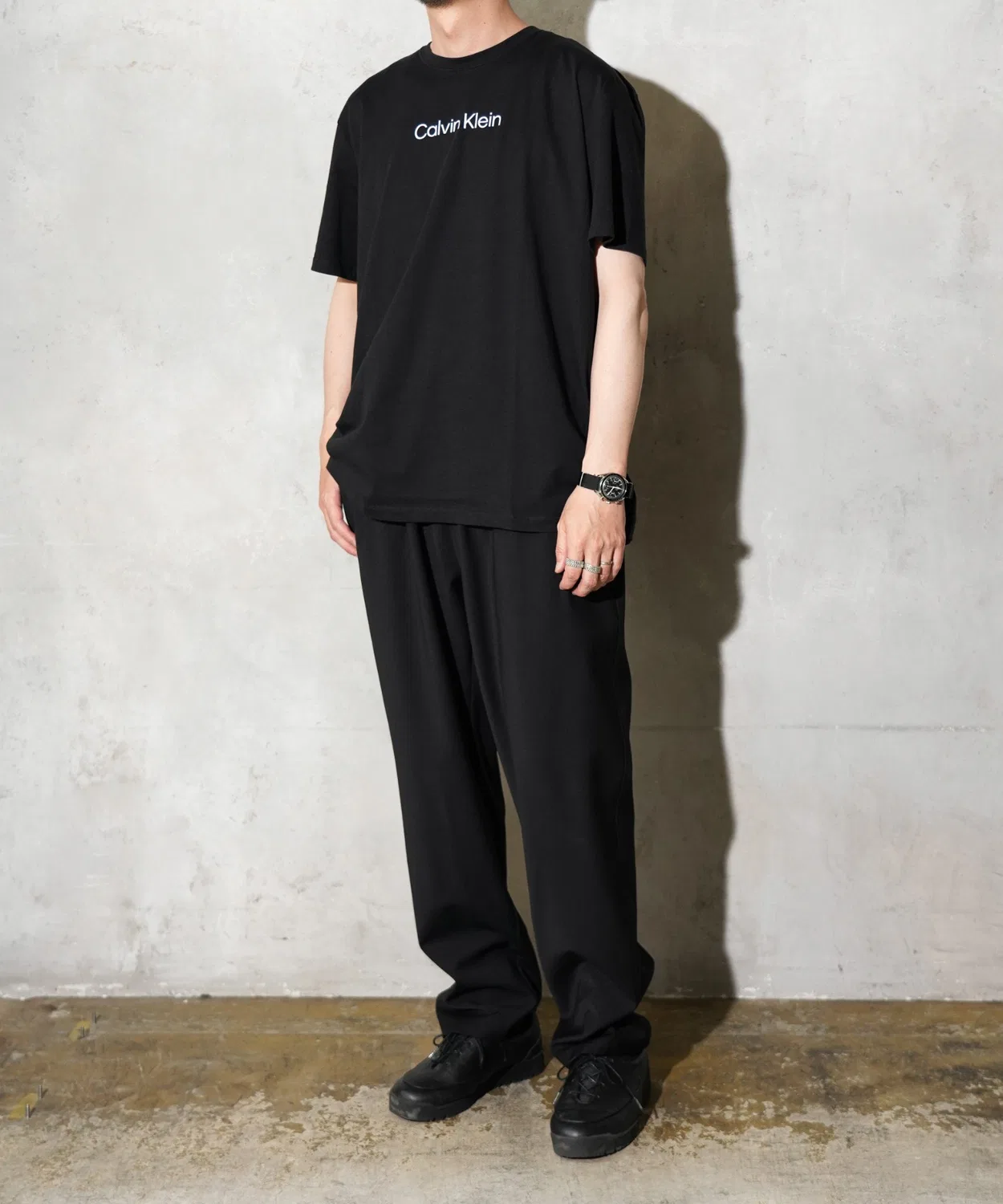 Мужская футболка с принтом Calvin Klein PRINTED LOGO TEE, Black — фото 3