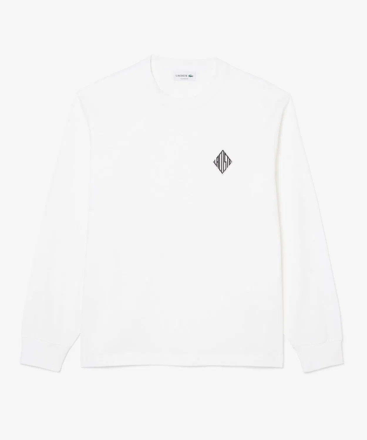 Мужская футболка с длинным рукавомс логотипом LACOSTE, White — фото 4
